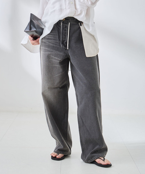 Lee（リー）の「《追加》別注 INSCRIRE*LEE*L'ESSAGE COWBOY/RIDERSPANTS デニム（デニムパンツ・レディース・サックスブルー/ブラック系その他・MEDIUM/SMALL/X-SMALL/LARGE）」の11枚目の写真