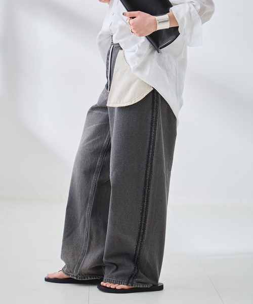 Lee（リー）の「《追加》別注 INSCRIRE*LEE*L'ESSAGE COWBOY/RIDERSPANTS デニム（デニムパンツ・レディース・サックスブルー/ブラック系その他・MEDIUM/SMALL/X-SMALL/LARGE）」の12枚目の写真