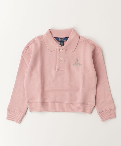 POLO RALPH LAUREN CHILDRENSWEAR（ポロ ラルフ ローレン チルドレンズウェア）の「ロゴ テリー ポロ スウェットシャツ（スウェット・キッズ・ピンク・4/6/3）」の3枚目の写真