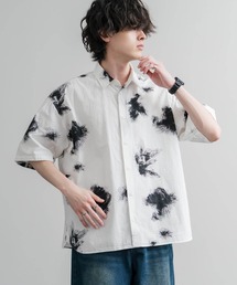 Upscape Audience アップスケープオーディエンス 日本製 国産 オーバーサイズGERMANスノーカモハーフスリーブシャツ AUD6719