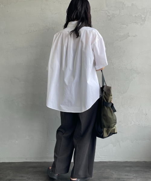 THE SHINZONE（ザ　シンゾーン）の「[THE SHINZONE/ザ シンゾーン] ハーフスリーブ オーバーサイズダディシャツ（シャツ/ブラウス・レディース・イエロー/ブルー/ホワイト・0）」の5枚目の写真