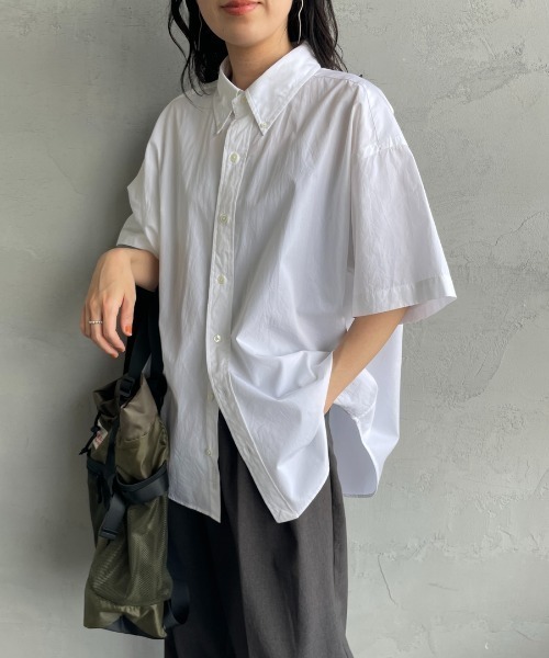 THE SHINZONE（ザ　シンゾーン）の「[THE SHINZONE/ザ シンゾーン] ハーフスリーブ オーバーサイズダディシャツ（シャツ/ブラウス・レディース・イエロー/ブルー/ホワイト・0）」の11枚目の写真
