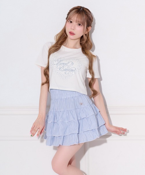 apres jour(アプレジュール)の「ハートロゴラインストーンTシャツ(Tシャツ/カットソー・レディース・ブラック/ホワイト系その他/オフホワイト・フリー/X-LARGE)」の22枚目の写真
