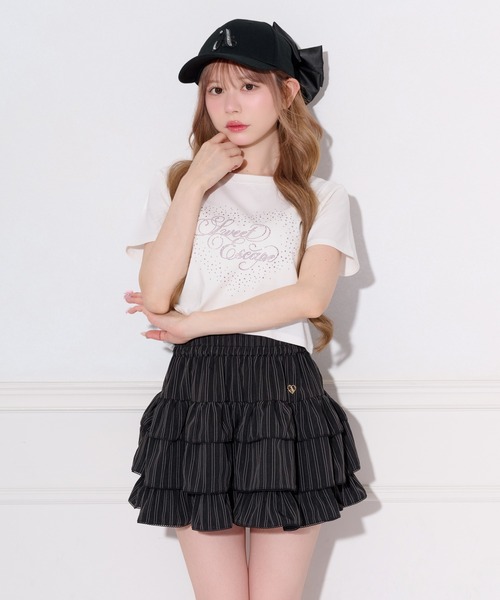 apres jour(アプレジュール)の「ハートロゴラインストーンTシャツ(Tシャツ/カットソー・レディース・ブラック/ホワイト系その他/オフホワイト・フリー/X-LARGE)」の11枚目の写真