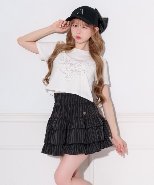 apres jour(アプレジュール)の「ハートロゴラインストーンTシャツ(Tシャツ/カットソー・レディース・ブラック/ホワイト系その他/オフホワイト・フリー/X-LARGE)」の12枚目の写真