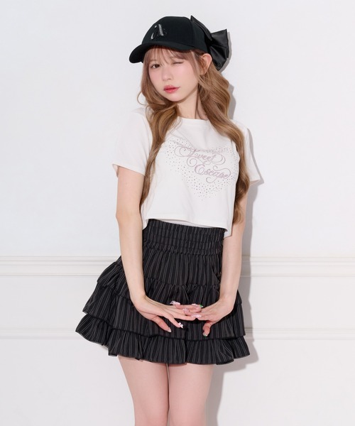 apres jour(アプレジュール)の「ハートロゴラインストーンTシャツ(Tシャツ/カットソー・レディース・ブラック/ホワイト系その他/オフホワイト・フリー/X-LARGE)」の13枚目の写真