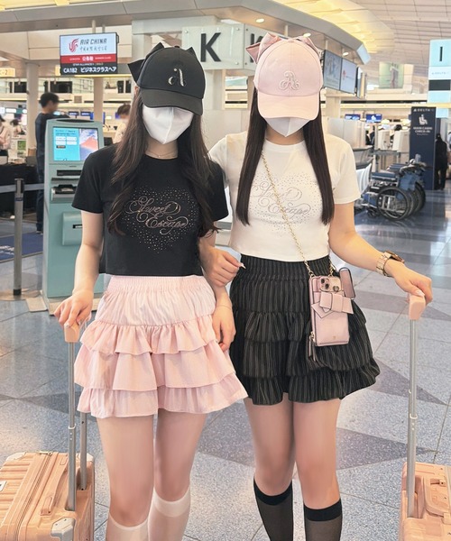apres jour(アプレジュール)の「ハートロゴラインストーンTシャツ(Tシャツ/カットソー・レディース・ブラック/ホワイト系その他/オフホワイト・フリー/X-LARGE)」の10枚目の写真