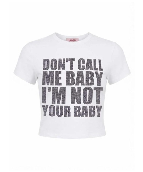 SupBaby by SUPPLIER(サプベイビーバイサプライヤー)の「SupBaby by SUPPLIER I'm Not Your Baby Cropped Tee(Tシャツ/カットソー・レディース・ホワイト/ブラック・SMALL)」の2枚目の写真