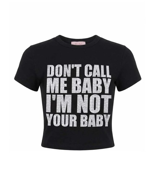 SupBaby by SUPPLIER(サプベイビーバイサプライヤー)の「SupBaby by SUPPLIER I'm Not Your Baby Cropped Tee(Tシャツ/カットソー・レディース・ホワイト/ブラック・SMALL)」の1枚目の写真