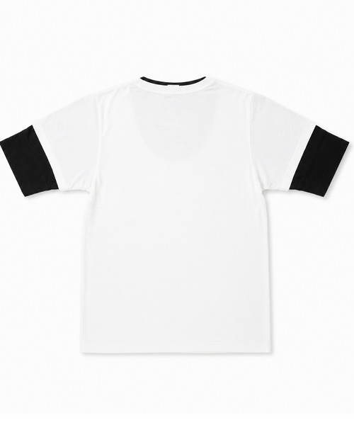 ARCHIVER（アーカイバ）の「【Bd】レイヤード風 Uネック ハーフスリーブTシャツ（Tシャツ/カットソー・レディース・チャコール/マルチ/ホワイト/グレー系/ブラック・LARGE/MEDIUM/X-LARGE）」の6枚目の写真