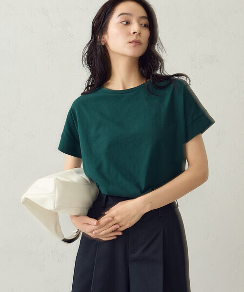 COMME CA ISM（コムサイズム）の「日本の色 カラーTシャツ（Tシャツ/カットソー・レディース・レッド/グリーン/アイボリー/ネイビー・LARGE/MEDIUM/SMALL）」の3枚目の写真