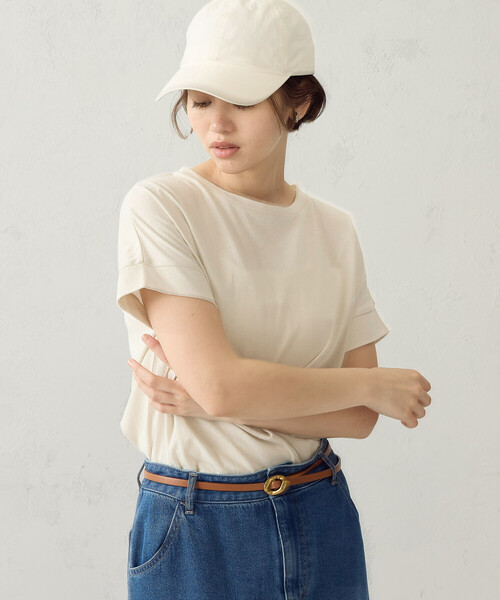 COMME CA ISM（コムサイズム）の「日本の色 カラーTシャツ（Tシャツ/カットソー・レディース・レッド/グリーン/アイボリー/ネイビー・LARGE/MEDIUM/SMALL）」の8枚目の写真