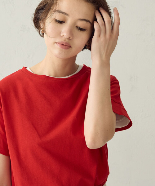 COMME CA ISM（コムサイズム）の「日本の色 カラーTシャツ（Tシャツ/カットソー・レディース・レッド/グリーン/アイボリー/ネイビー・LARGE/MEDIUM/SMALL）」の22枚目の写真