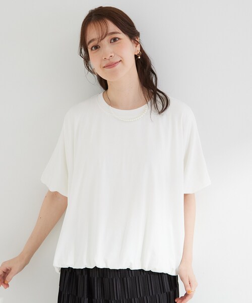 SHOO・LA・RUE（シューラルー）の「【ひんやり/洗濯機可】インせず着られる バルーンデザインTシャツ（Tシャツ/カットソー・レディース・ブラック/ホワイト・03/02）」の3枚目の写真