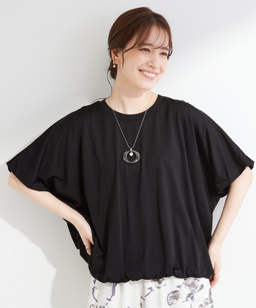 SHOO・LA・RUE（シューラルー）の「【ひんやり/洗濯機可】インせず着られる バルーンデザインTシャツ（Tシャツ/カットソー・レディース・ブラック/ホワイト・03/02）」の7枚目の写真