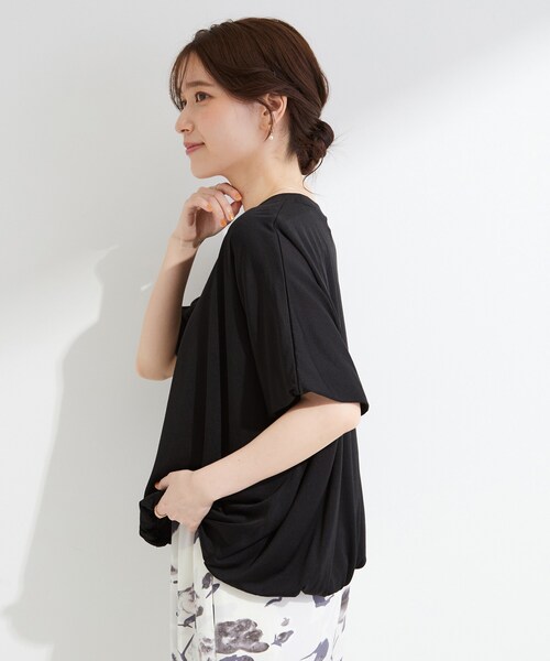 SHOO・LA・RUE（シューラルー）の「【ひんやり/洗濯機可】インせず着られる バルーンデザインTシャツ（Tシャツ/カットソー・レディース・ブラック/ホワイト・03/02）」の8枚目の写真