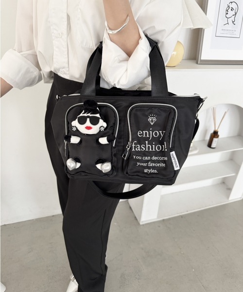 HAPPY FACE(ハッピーフェイス)の「EMMAドール付2WAYバッグ BK(ショルダーバッグ・レディース・ブラック・ONE SIZE)」の15枚目の写真