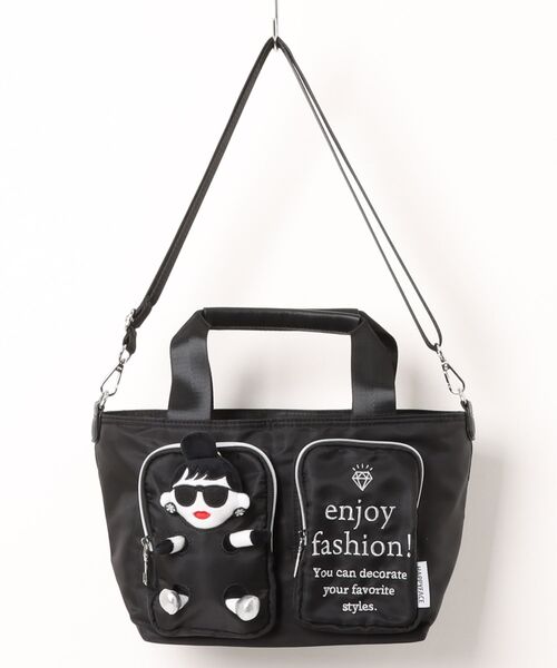 HAPPY FACE(ハッピーフェイス)の「EMMAドール付2WAYバッグ BK(ショルダーバッグ・レディース・ブラック・ONE SIZE)」の11枚目の写真