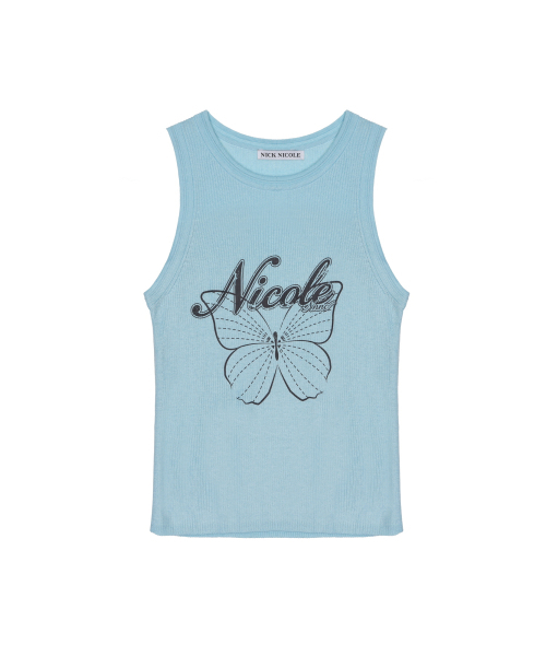 NICK&NICOLE(ニックアンドニコール)の「NICOLE BUTTERFLY SLEEVELESS TOP_SKY BLUE(Tシャツ/カットソー・レディース・その他・FREE)」の1枚目の写真