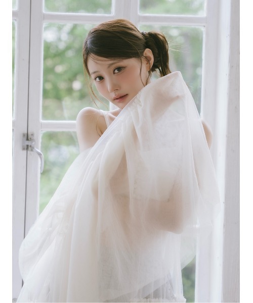 AmeliaMoi(アメリアモワ)の「チュールスリットキャミトップス(その他トップス・レディース・ブラック/アイボリー・FREE)」の14枚目の写真