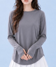 COOLIFYラウンドヘム指穴付き長袖トップス