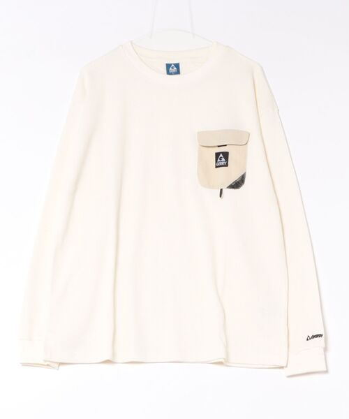 GERRY(ジェリー)の「【GERRY】ナイロンポケット ワッフルクルーネックロングスリーブTシャツ(Tシャツ/カットソー・メンズ・アイボリー/ブラウン/ブラック・MEDIUM/X-LARGE/LARGE)」の1枚目の写真