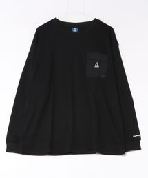 【GERRY】ナイロンポケット ワッフルクルーネックロングスリーブTシャツ