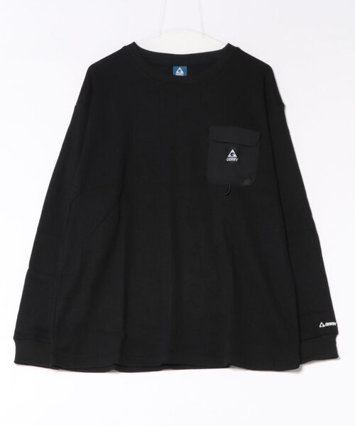 GERRY(ジェリー)の「【GERRY】ナイロンポケット ワッフルクルーネックロングスリーブTシャツ(Tシャツ/カットソー・メンズ・アイボリー/ブラウン/ブラック・MEDIUM/X-LARGE/LARGE)」の2枚目の写真