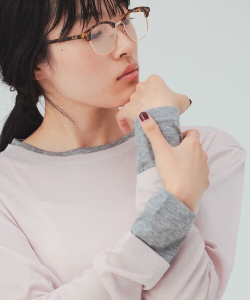 BEAMS HEART(ビームスハート)の「レイヤード風 シアー トップス(Tシャツ/カットソー・レディース・チャコールグレー/ブラウン/ピンク・FREE)」の1枚目の写真