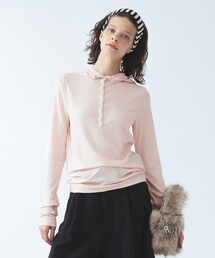 Ray BEAMS | リブ ヘンリーネック フーディー(Tシャツ/カットソー)