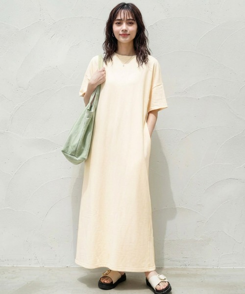 Cinderella(シンデレラ)の「ロングワンピース ワンピース ロング マキシワンピース Tシャツワンピース カジュアル 半袖 ファッション ロングワンピース 春 夏 秋 体型カバー ワンマイルウェア 大人 コットンワンピース レディース ミモレ丈 ロング丈 半袖 五分袖 シンプル お洒落(ワンピース・レディース・テラコッタ/クリーム/マスタード/その他/ブラック/ダークブラウン/ネイビー・MEDIUM/LARGE/X-LARGE)」の15枚目の写真
