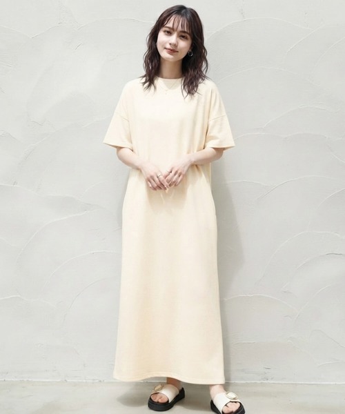Cinderella(シンデレラ)の「ロングワンピース ワンピース ロング マキシワンピース Tシャツワンピース カジュアル 半袖 ファッション ロングワンピース 春 夏 秋 体型カバー ワンマイルウェア 大人 コットンワンピース レディース ミモレ丈 ロング丈 半袖 五分袖 シンプル お洒落(ワンピース・レディース・テラコッタ/クリーム/マスタード/その他/ブラック/ダークブラウン/ネイビー・MEDIUM/LARGE/X-LARGE)」の19枚目の写真