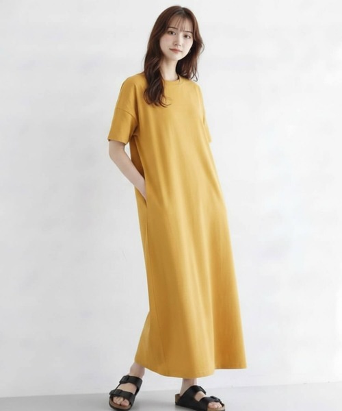 Cinderella(シンデレラ)の「ロングワンピース ワンピース ロング マキシワンピース Tシャツワンピース カジュアル 半袖 ファッション ロングワンピース 春 夏 秋 体型カバー ワンマイルウェア 大人 コットンワンピース レディース ミモレ丈 ロング丈 半袖 五分袖 シンプル お洒落(ワンピース・レディース・テラコッタ/クリーム/マスタード/その他/ブラック/ダークブラウン/ネイビー・MEDIUM/LARGE/X-LARGE)」の21枚目の写真