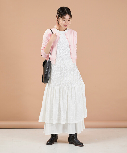 Freada(フリーダ)の「Freada/フリーダ アイレット レース カーディガン(Tシャツ/カットソー・レディース・オフホワイト/ブラック/ピンク・ONE SIZE)」の20枚目の写真