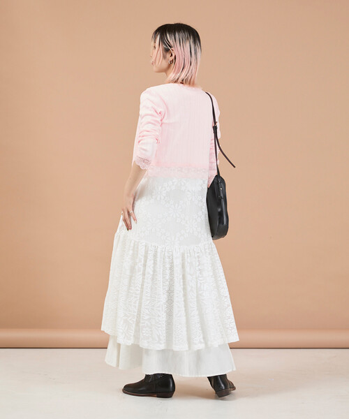 Freada(フリーダ)の「Freada/フリーダ アイレット レース カーディガン(Tシャツ/カットソー・レディース・オフホワイト/ブラック/ピンク・ONE SIZE)」の22枚目の写真