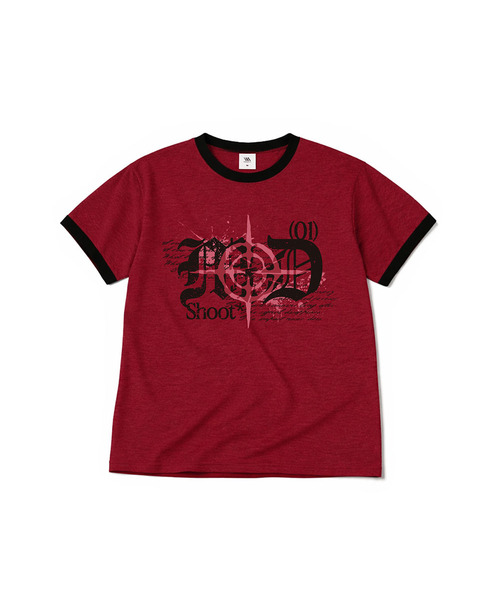 MILLION DAY(ミリオンデイ)の「ショットコード リンガー半袖Tシャツ(Tシャツ/カットソー・レディース・バーガンディー/クリーム/ライトグレー/スカイブルー・MEDIUM/LARGE)」の4枚目の写真