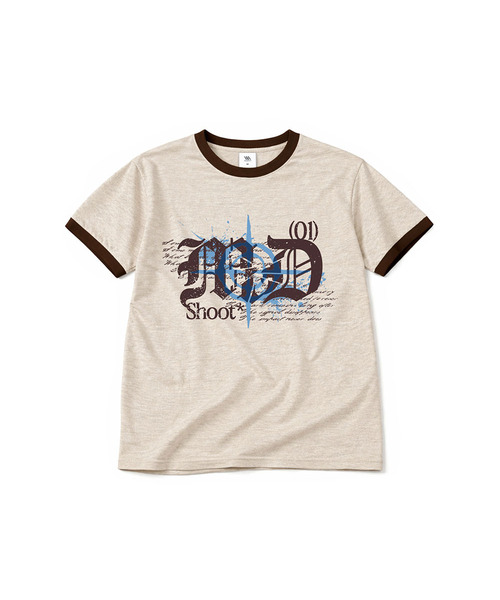 MILLION DAY(ミリオンデイ)の「ショットコード リンガー半袖Tシャツ(Tシャツ/カットソー・レディース・バーガンディー/クリーム/ライトグレー/スカイブルー・MEDIUM/LARGE)」の3枚目の写真