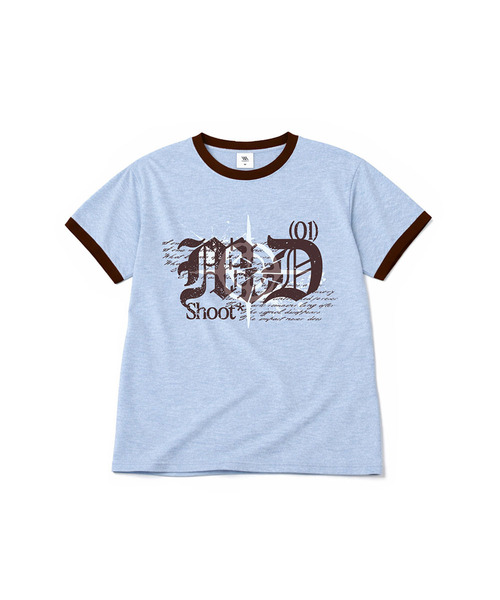 MILLION DAY(ミリオンデイ)の「ショットコード リンガー半袖Tシャツ(Tシャツ/カットソー・レディース・バーガンディー/クリーム/ライトグレー/スカイブルー・MEDIUM/LARGE)」の1枚目の写真