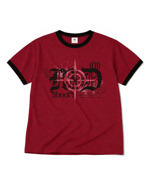 MILLION DAY(ミリオンデイ)の「ショットコード リンガー半袖Tシャツ(Tシャツ/カットソー・レディース・バーガンディー/クリーム/ライトグレー/スカイブルー・MEDIUM/LARGE)」の6枚目の写真