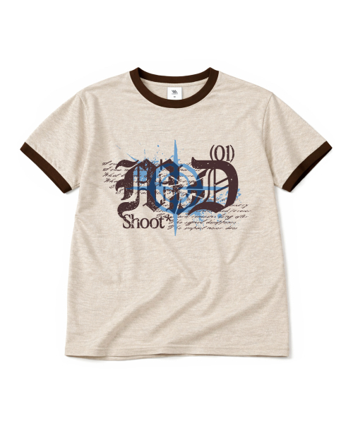 MILLION DAY(ミリオンデイ)の「ショットコード リンガー半袖Tシャツ(Tシャツ/カットソー・レディース・バーガンディー/クリーム/ライトグレー/スカイブルー・MEDIUM/LARGE)」の7枚目の写真