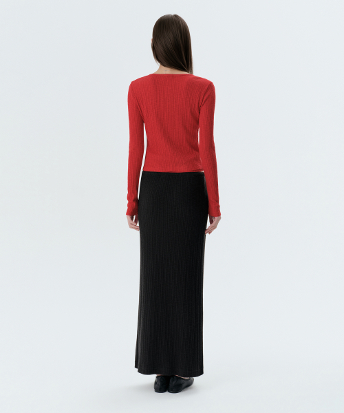 MUSINSA STANDARD WOMAN（ムシンサスタンダードウーマン）の「ウィメンズスラブリブマキシスカート[ブラック]（スカート・レディース・その他・SMALL/MEDIUM/LARGE/X-SMALL）」の4枚目の写真