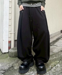 rivet tuck wide pants (2color) / リベットタックワイドスウェットパンツ