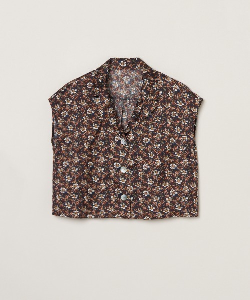three dots(スリードッツ)の「グロッシーツイル トップス(シャツ/ブラウス・レディース・パープル/ダークネイビー/マルチ・SMALL)」の15枚目の写真