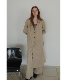 Collarless Boxy Blazer