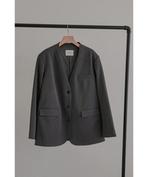 Collarless Boxy Blazer