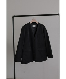 Collarless Boxy Blazer