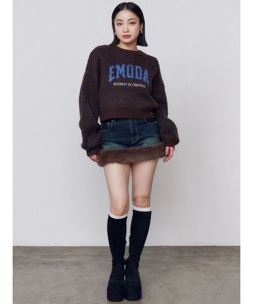 EMODA(エモダ)の「ドッキングデニムミニスカート(スカート・レディース・ライトブルー/ブラック/ベージュ/インディゴブルー・SMALL/MEDIUM)」の22枚目の写真