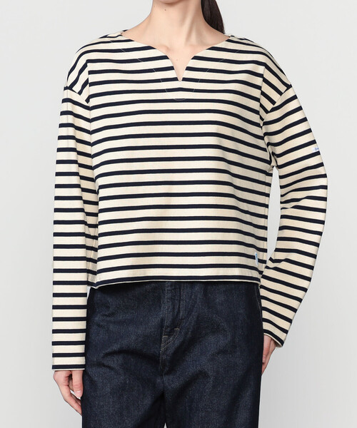 ORCIVAL(オーシバル)の「ORCIVAL | コットンロード スキッパーネック長袖カットソー WOMEN(Tシャツ/カットソー・レディース・ブラック系その他/ホワイト系その他5/ダークブラウン/グレー系その他/ブラック/アイボリー・1)」の3枚目の写真