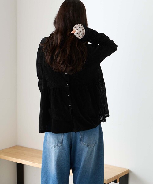 forksy.(フォルクシー)の「【forksy.】前後2WAY ベロアペプラムカーディガン(カーディガン/ボレロ・レディース・ナチュラル/チャコールグレー/ブラウン/カーキ/ブラック・FREE)」の19枚目の写真