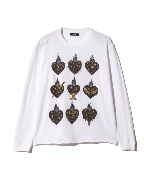 glamb(グラム)の「Sacred Heart Cutsew / セイクリッドハートカットソー(Tシャツ/カットソー・メンズ・チャコール/ホワイト・L/S/M)」の4枚目の写真